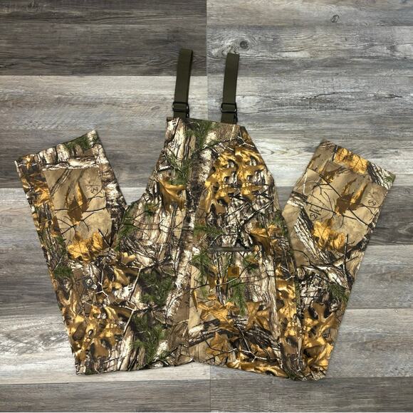 Carhartt Other - Carhartt Realtree Camouflage Shoreline Men M Nylon Hunting Camo Bib Overalls EUC